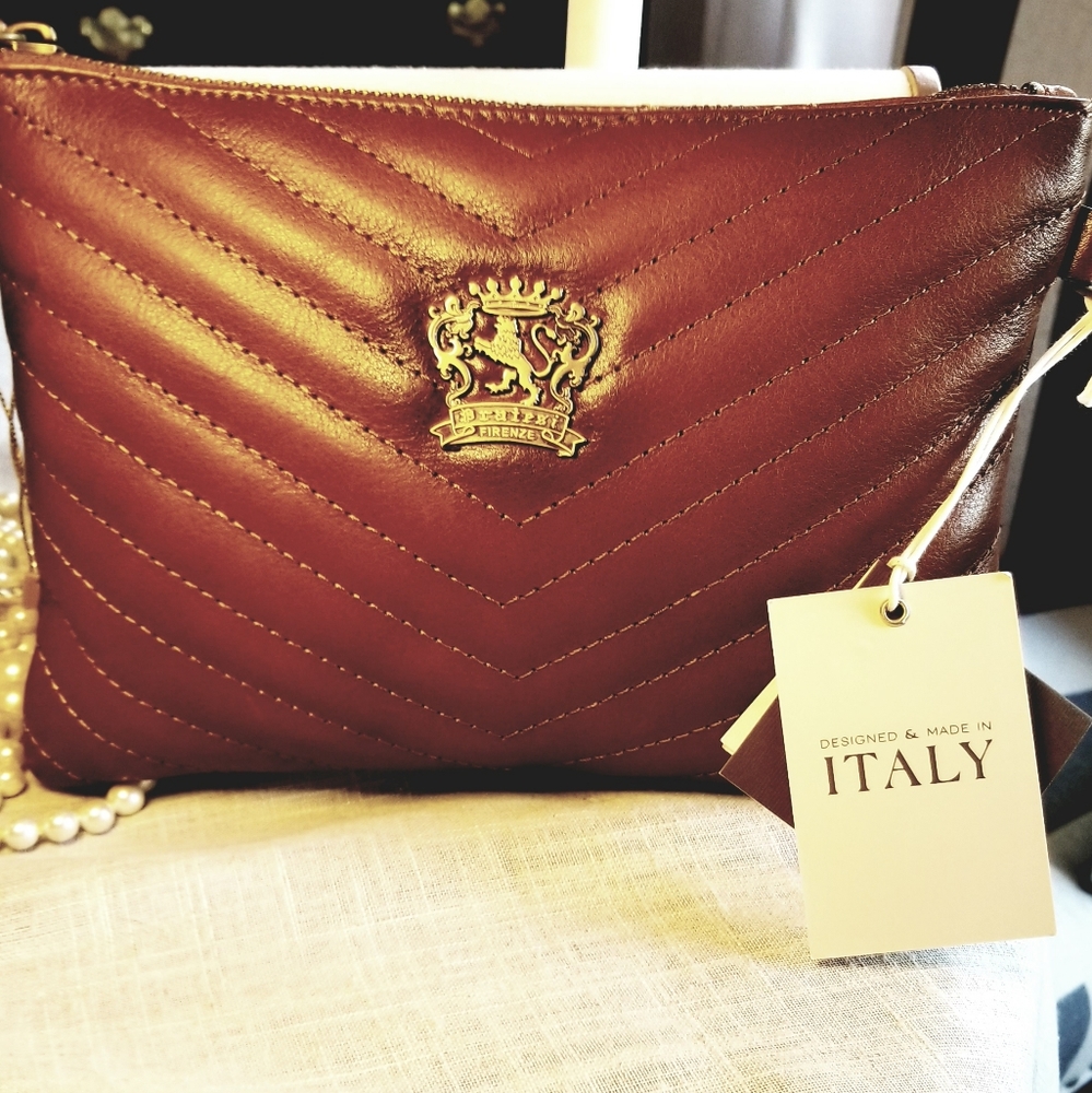 Pratesi Firenze Shoulder/Clutch Bag Brown Leather